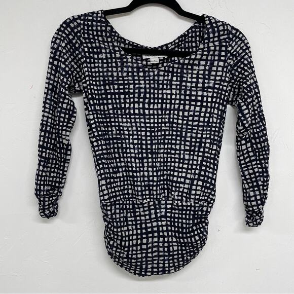 Pendleton Blue Plaid Ruched Sides Blouse Womens M Shirt Top Fall Preppy - Picture 1 of 7